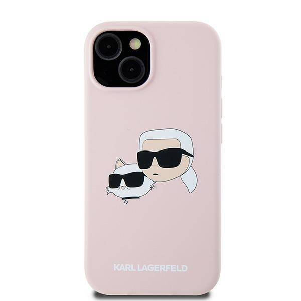 KARL LAGERFELD KLHMP15SSKCHPPLP IPHONE 15 / 14 / 13 6.1" RÓŻOWY/PINK HARDCASE SILICONE KARL & CHOUPETTE MAGSAFE