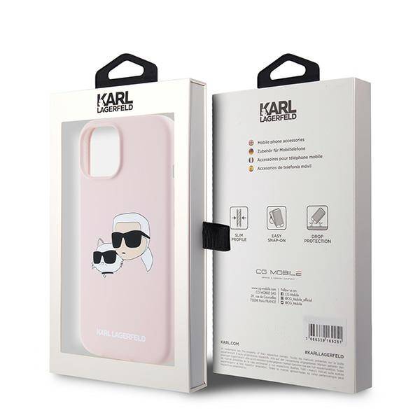 KARL LAGERFELD KLHMP15SSKCHPPLP IPHONE 15 / 14 / 13 6.1" RÓŻOWY/PINK HARDCASE SILICONE KARL & CHOUPETTE MAGSAFE