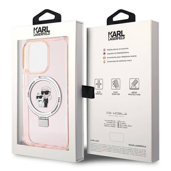 KARL LAGERFELD KLHMP15XHMRSKCP IPHONE 15 PRO MAX 6.7" RÓŻOWY/PINK HARDCASE RING STAND KARL&CHOUPETTTE MAGSAFE