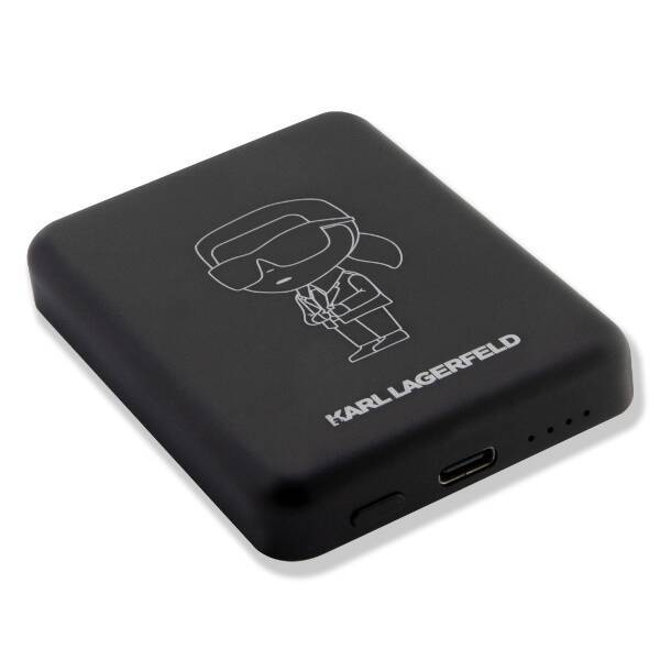 KARL LAGERFELD POWERBANK INDUKCYJNY KLPBMKIOTTGK 5W 3000MAH CZARNY/BLACK IKONIK MAGSAFE