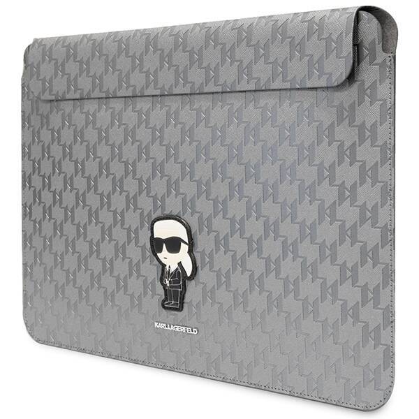 KARL LAGERFELD SLEEVE KLCS14SAKHPKG 14" SREBRNY/SILVER SAFFIANO MONOGRAM IKONIK