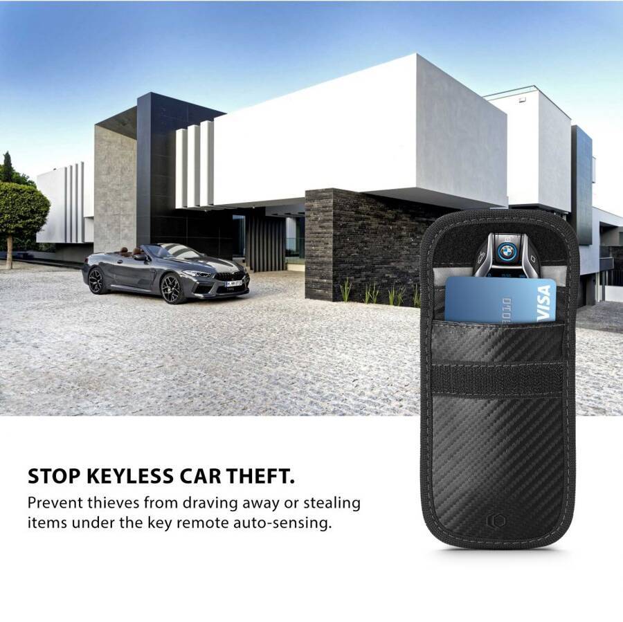 KLATKA FARADAYA TECH-PROTECT V1 KEYLESS RFID SIGNAL BLOCKER CASE CARBON