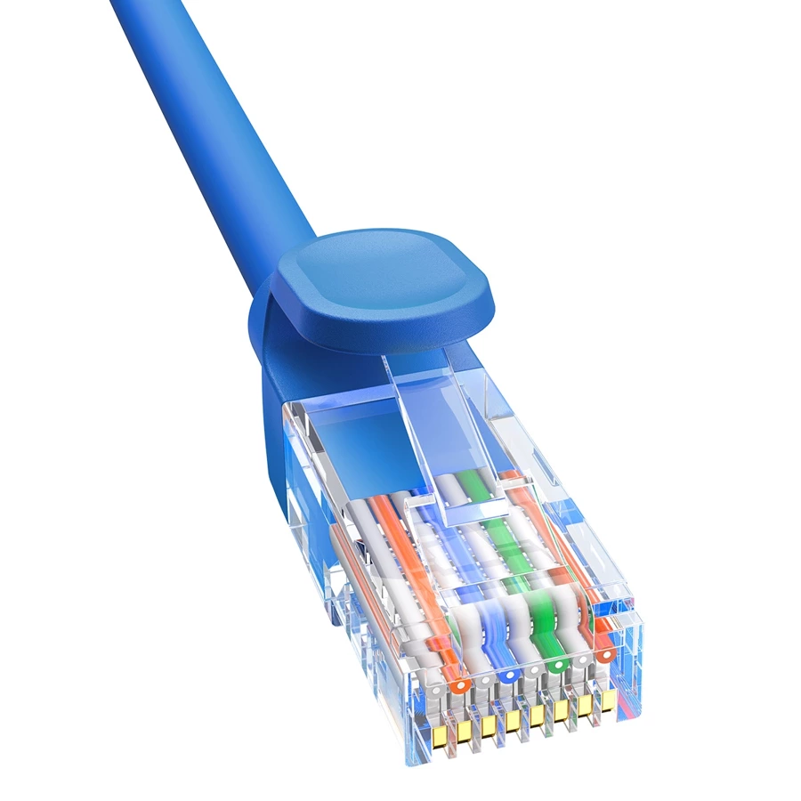 Kabel Ethernet Baseus High Speed Cat 6 RJ-45 1000Mb/s 0.5m okrągły - niebieski