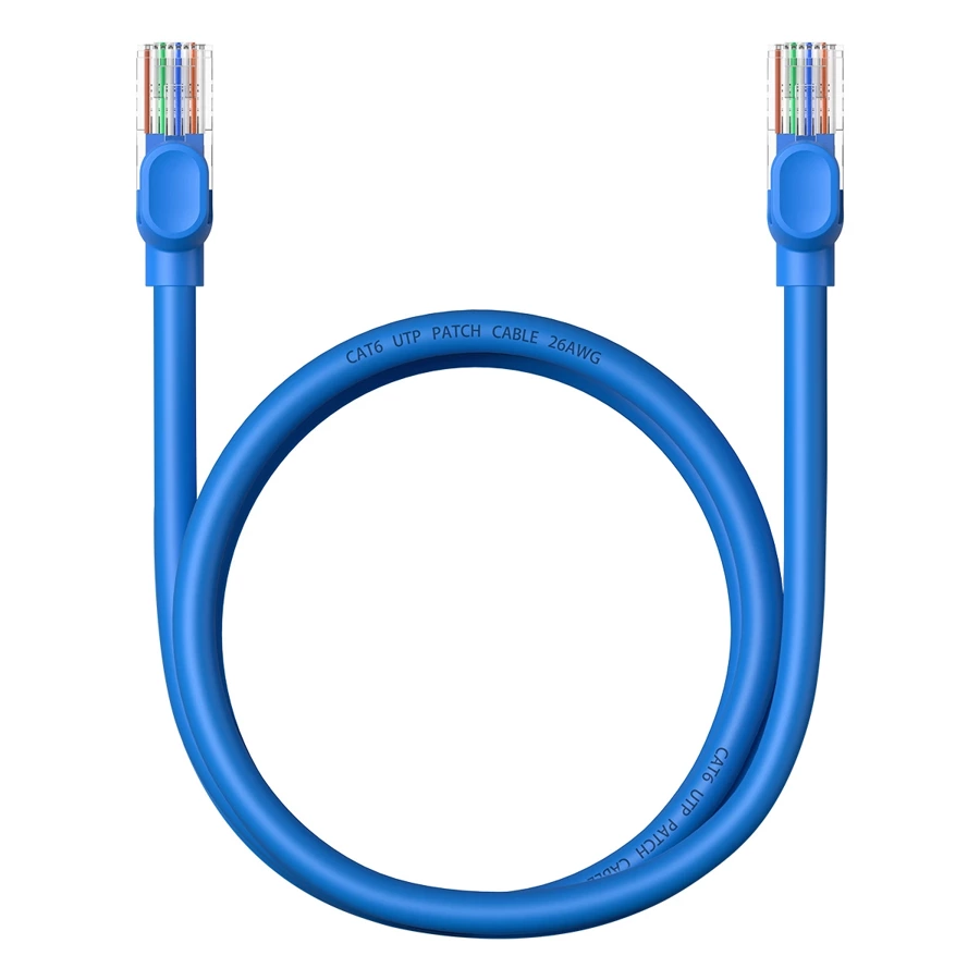 Kabel Ethernet Baseus High Speed Cat 6 RJ-45 1000Mb/s 1m okrągły - niebieski