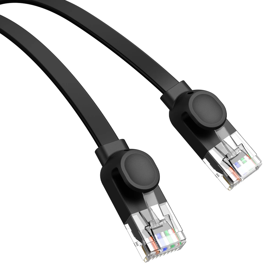 Kabel Ethernet Baseus High Speed Cat 6 RJ-45 1000Mb/s 30m płaski - czarny