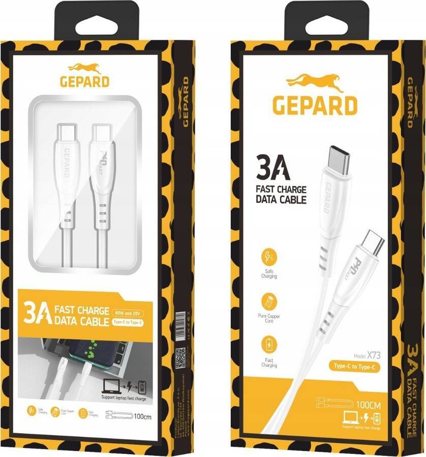 Kabel GEPARD USB-C - USB-C 60W