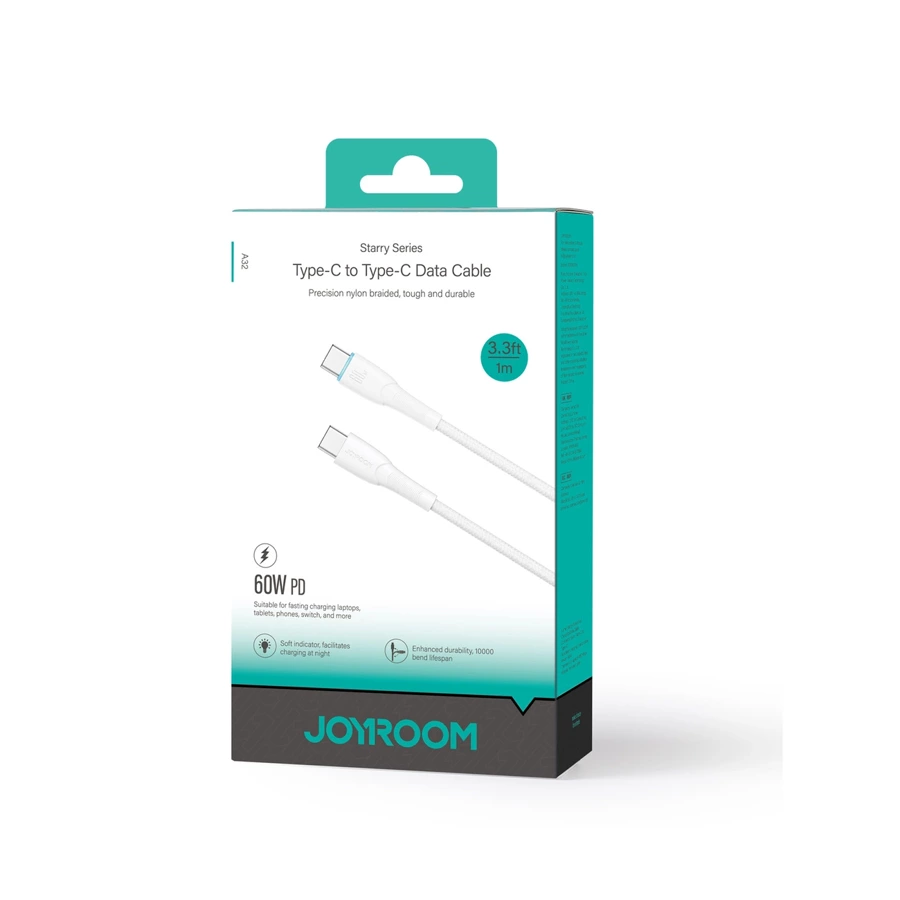 Kabel Joyroom Starry Series SA32-CC3 USB-C / USB-C 60W 1m - biały