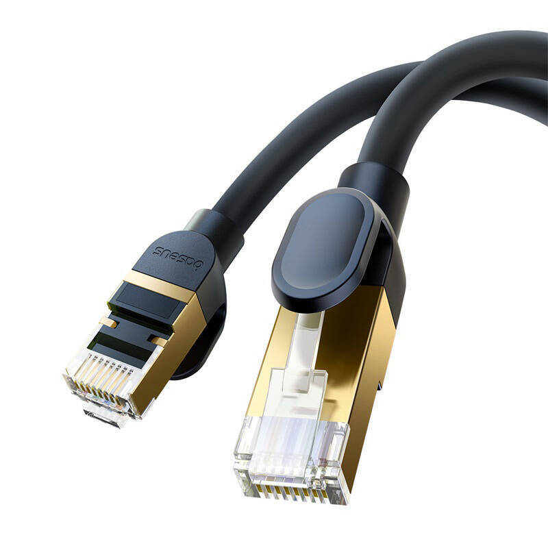 Kabel sieciowy kat. 8 Baseus Ethernet RJ45, 40Gbps, 1,5m (czarny)