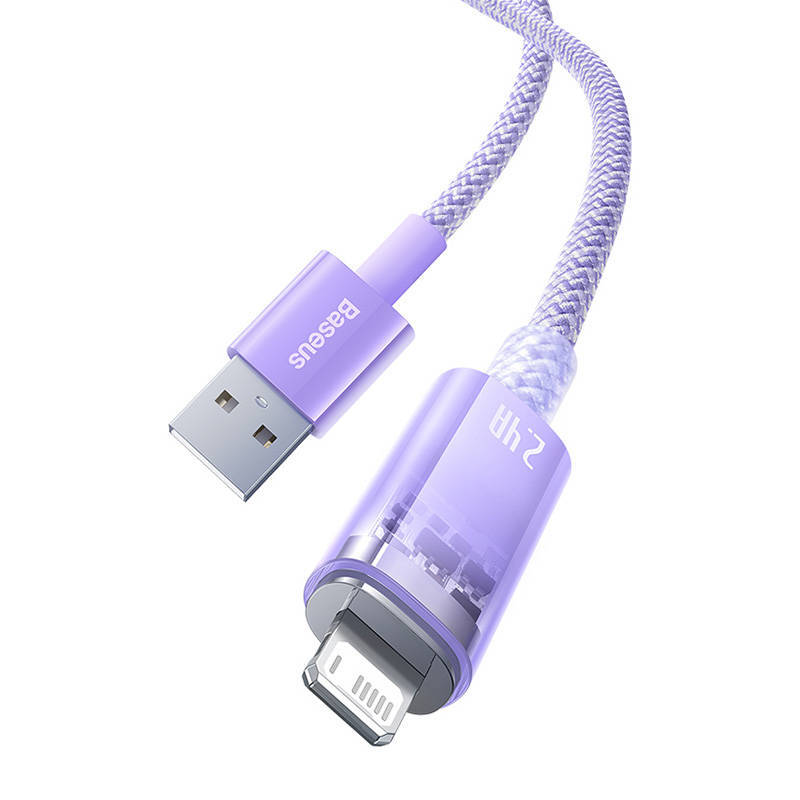 Kabel szybko ładujący Baseus USB-A do Lightning  Explorer Series 2m, 2.4A (fioletowy)