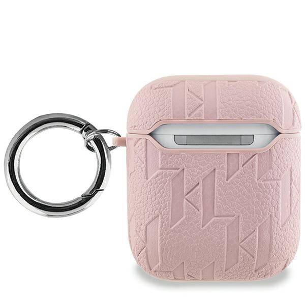 Karl Lagerfeld KLA2PGKCPP AirPods 1/2 cover różowy/pink Monogram Karl & Choupette Head