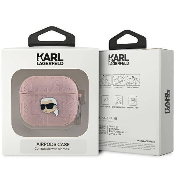 Karl Lagerfeld KLA3PGKIPP AirPods 3 cover różowy/pink Monogram Karl Head