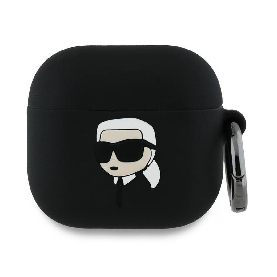 Karl Lagerfeld KLA4RUNIKK AirPods 4       cover czarny/black Silicone Karl Head 3D