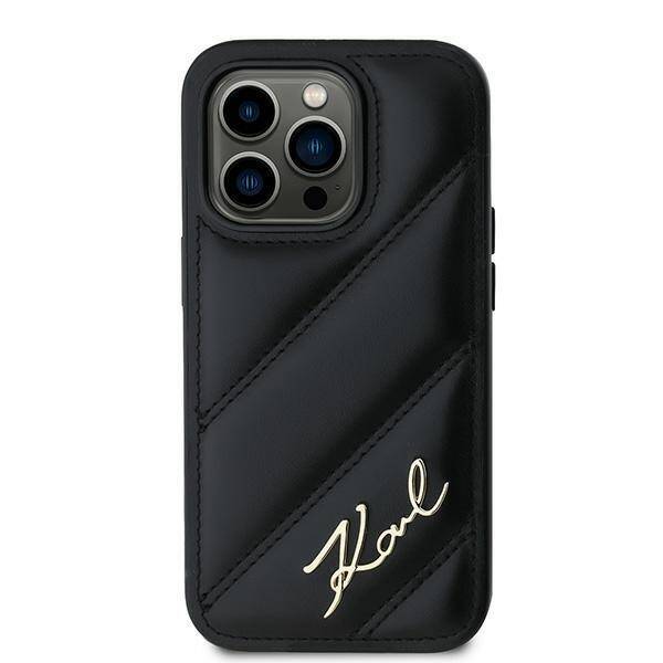 Karl Lagerfeld KLHCP13XPQDSMGK iPhone 13 Pro Max 6.7" czarny/black hardcase Diagonal Quilted Script