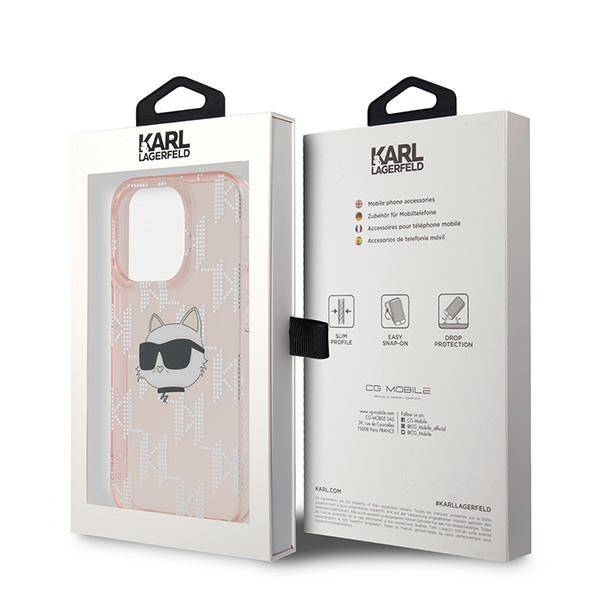 Karl Lagerfeld KLHCP14LHKLPCHP iPhone 14 Pro 6.1" różowy/pink hardcase IML Choupette Head & Monogram