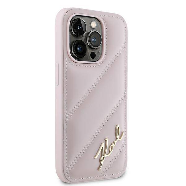 Karl Lagerfeld KLHCP14XPQDSMGP iPhone 14 Pro Max 6.7" różowy/pink hardcase Diagonal Quilted Script