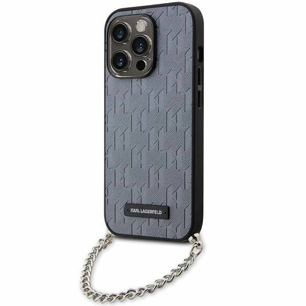 Karl Lagerfeld KLHCP14XSACKLHPG iPhone 14 Pro Max 6.7" srebrny/silver hardcase Saffiano Monogram Chain