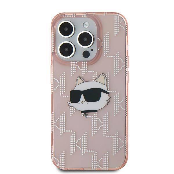 Karl Lagerfeld KLHCP15XHKLPCHP iPhone 15 Pro Max 6.7" różowy/pink hardcase IML Choupette Head & Monogram