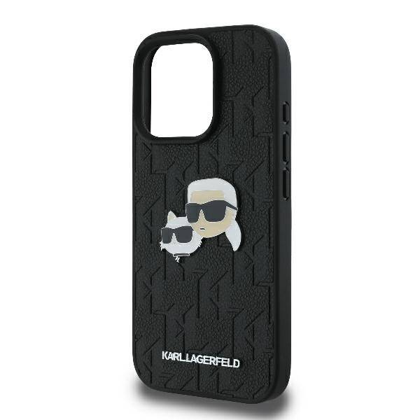 Karl Lagerfeld KLHCP16LPGKLKCPK iPhone 16 Pro 6.3" czarny/black hardcase Monogram Karl&Chaoupette Head Pin