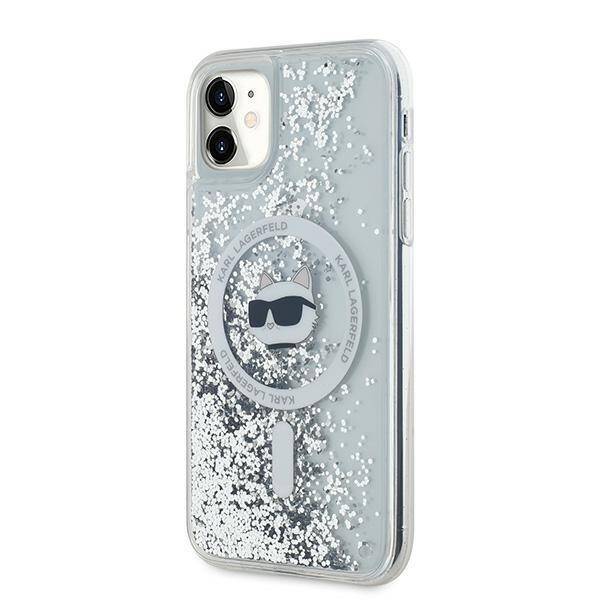 Karl Lagerfeld KLHMN61LGCHSGH iPhone 11 / Xr 6.1" hardcase transparent Liquid Glitter Choupette Head Magsafe