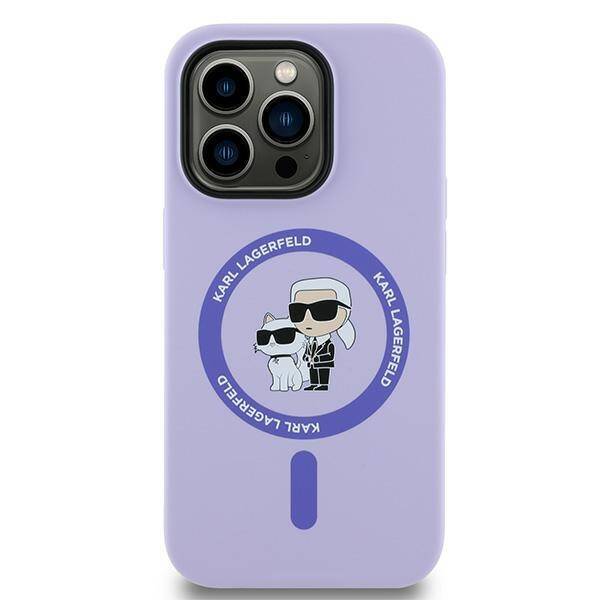 Karl Lagerfeld KLHMP14LSCMKCRHU iPhone 14 Pro 6.1" fioletowy/purple HC MagSafe Silicone KC Heads Ring