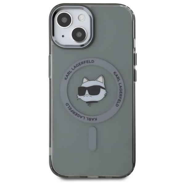 Karl Lagerfeld KLHMP15SHLSCHK iPhone 15   6.1" czarny/black hardcase IML Metal Choupette Head MagSafe