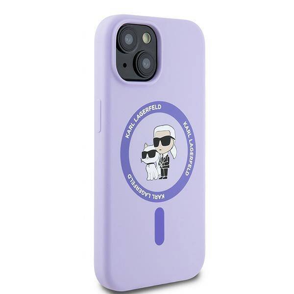 Karl Lagerfeld KLHMP15SSCMKCRHU iPhone 15 6.1" fioletowy/purple hardcase Silicone KC Heads Ring MagSafe