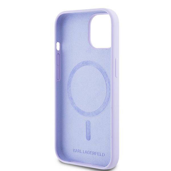 Karl Lagerfeld KLHMP15SSCMKCRHU iPhone 15 6.1" fioletowy/purple hardcase Silicone KC Heads Ring MagSafe