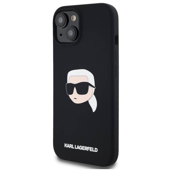 Karl Lagerfeld KLHMP15SSKHPPLK iPhone 15  6.1" czarny/black hardcase Silicone Karl Head Print MagSafe