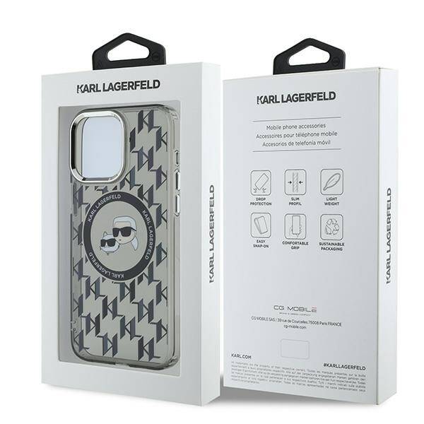 Karl Lagerfeld KLHMP15XHMCKMHK iPhone 15 Pro Max 6.7" czarny/black IML Monogram Karl&Choupette Head MagSafe