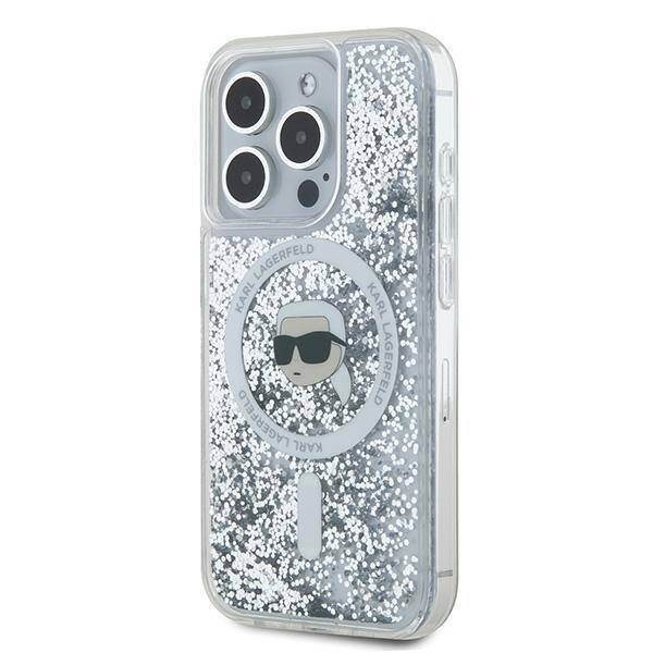 Karl Lagerfeld KLHMP15XLGKISGH iPhone 15 Pro Max 6.7" hardcase transparent Liquid Glitter Karl Head Magsafe