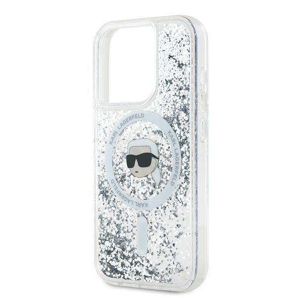 Karl Lagerfeld KLHMP15XLGKISGH iPhone 15 Pro Max 6.7" hardcase transparent Liquid Glitter Karl Head Magsafe