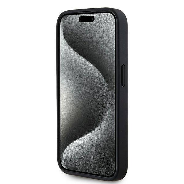 Karl Lagerfeld KLHMP15XPKHPORPK iPhone 15 Pro Max 6.7" hardcase czarny/black Leather Monogram Metal Logo