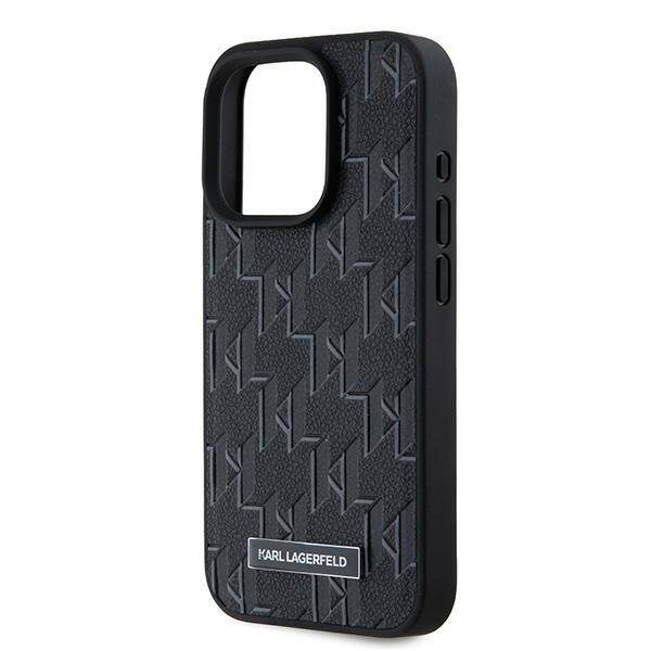 Karl Lagerfeld KLHMP15XPKHPORPK iPhone 15 Pro Max 6.7" hardcase czarny/black Leather Monogram Metal Logo