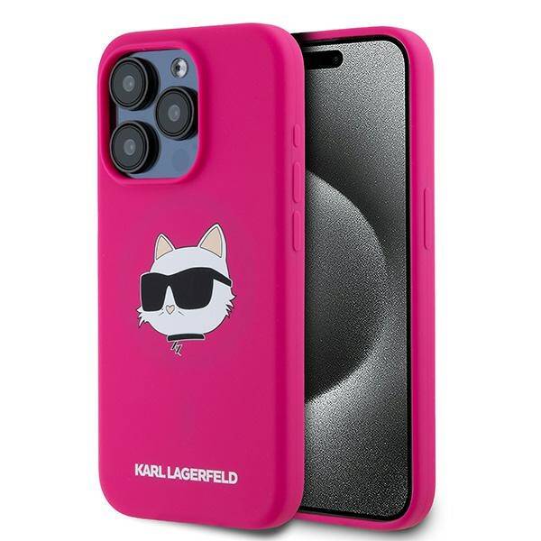 Karl Lagerfeld KLHMP15XSCHPPLF iPhone 15 Pro Max 6.7" różowy/fuschia hardcase Silicone Choupette Head MagSafe