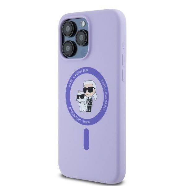 Karl Lagerfeld KLHMP15XSCMKCRHU iPhone 15 Pro Max 6.7" fioletowy/purple hardcase Silicone KC Heads Ring MagSafe