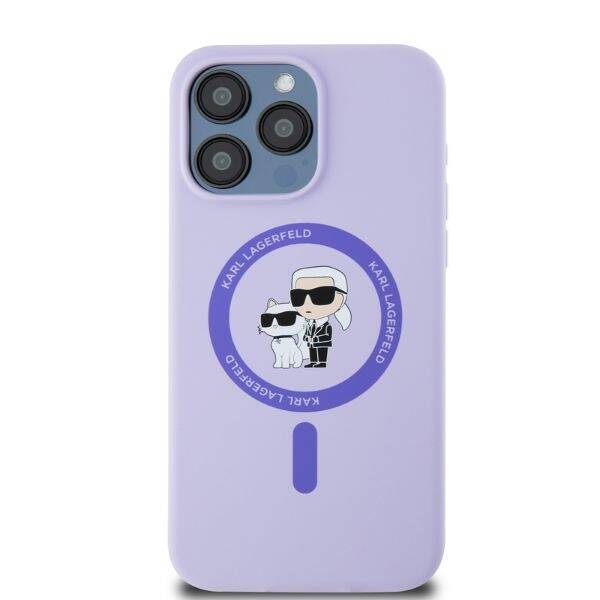 Karl Lagerfeld KLHMP15XSCMKCRHU iPhone 15 Pro Max 6.7" fioletowy/purple hardcase Silicone KC Heads Ring MagSafe