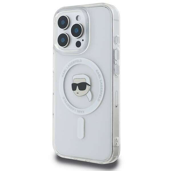 Karl Lagerfeld KLHMP16LHLSKIH iPhone 16 Pro 6.3" biały/white hardcase IML Metal Karl Head MagSafe