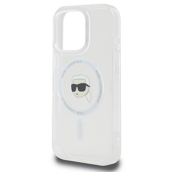 Karl Lagerfeld KLHMP16LHLSKIH iPhone 16 Pro 6.3" biały/white hardcase IML Metal Karl Head MagSafe