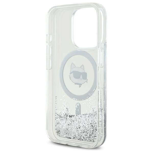 Karl Lagerfeld KLHMP16LLGCHSGH iPhone 16 Pro 6.3" hardcase transparent Liquid Glitter Choupette Head Magsafe