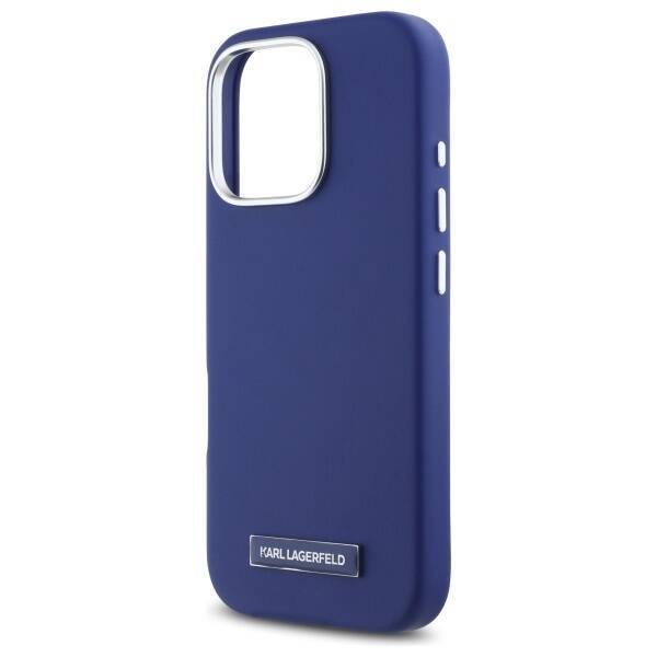 Karl Lagerfeld KLHMP16LPGMSRPB iPhone 16  Pro 6.3" niebieski/blue hardcase FW Metal Plate MagSafe