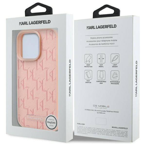 Karl Lagerfeld KLHMP16LPKHPORPP iPhone 16 Pro 6.3" różowy/pink hardcase Hot Stamp Magsafe