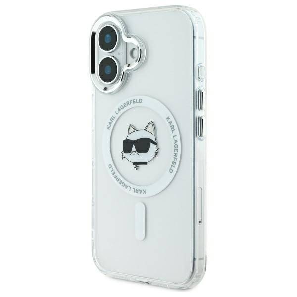 Karl Lagerfeld KLHMP16MHLSCHH iPhone 16 Plus 6.7" biały/white hardcase IML Metal Choupette Head MagSafe