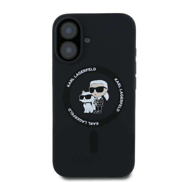 Karl Lagerfeld KLHMP16MSCMKCRHK iPhone 16 Plus 6.7" czarny/black hardcase Silicone Karl&Choupette Ring MagSafe