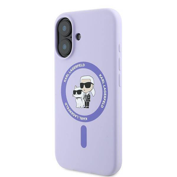 Karl Lagerfeld KLHMP16MSCMKCRHU iPhone 16 Plus fioletowy/purple HC MagSafe Silicone KC Heads Ring