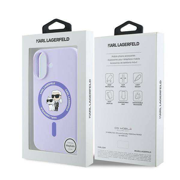 Karl Lagerfeld KLHMP16MSCMKCRHU iPhone 16 Plus fioletowy/purple HC MagSafe Silicone KC Heads Ring