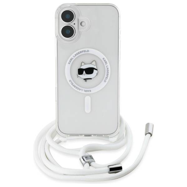 Karl Lagerfeld KLHMP16SHCCHNT iPhone 16   6.1" hardcase transparent IML Choupette Head & Cord Magsafe