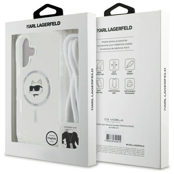 Karl Lagerfeld KLHMP16SHCCHNT iPhone 16   6.1" hardcase transparent IML Choupette Head & Cord Magsafe