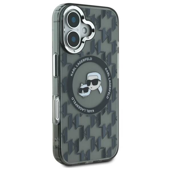 Karl Lagerfeld KLHMP16SHMCKMHK iPhone 16 6.1" czarny/black IML Monogram Karl&Choupette Head MagSafe