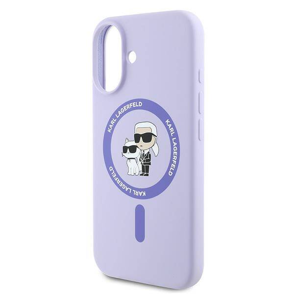 Karl Lagerfeld KLHMP16SSCMKCRHU iPhone 16 6.1" fioletowy/purple hardcase Silicone Karl&Choupette Ring MagSafe