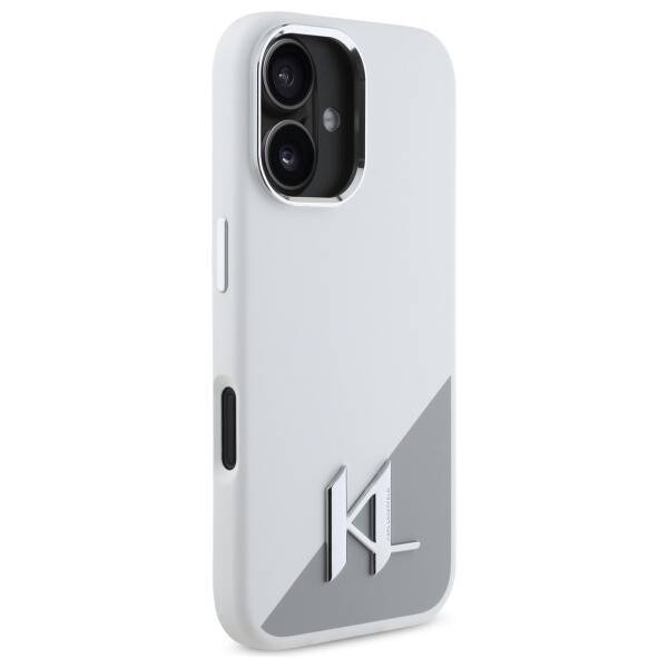 Karl Lagerfeld KLHMP16SSCMKMPCH iPhone    16 6,1" biały/white hardcase Silicone Initial Metal Logo MagSafe